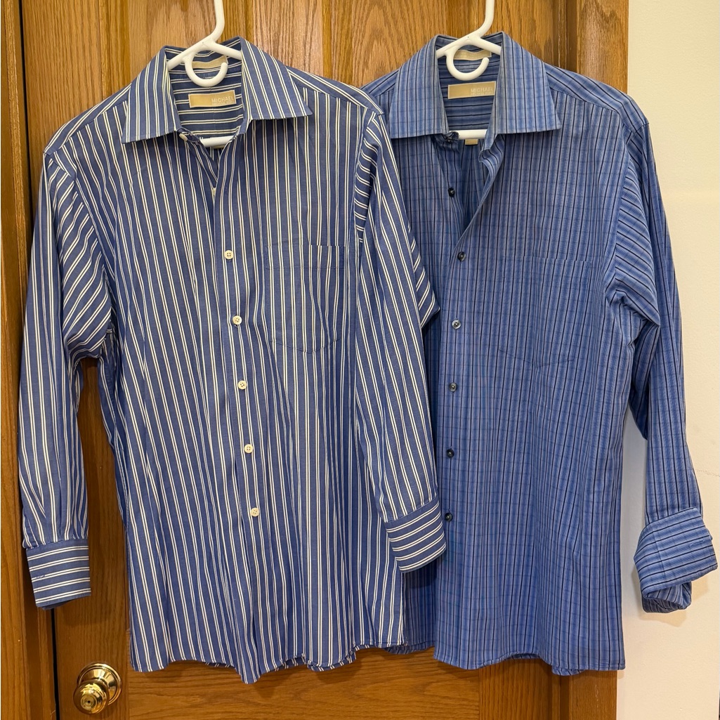 Michael Kors Striped Dress Shirt Bundle Size L
